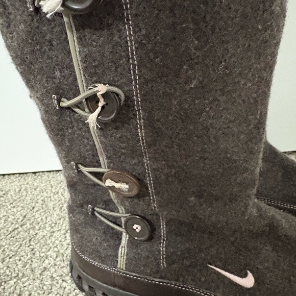 Nike Valenka Wool Soft Grey Winter Sherpa Lined Boots Size 7 - Picture 6 of 13